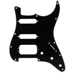 Fender Modern Pickguard  HSS Stratocaster  11-Hole - Black 3-Ply (3-Screw Hum)