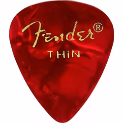 Fender Premium Celluloid Guitar Picks 351 Shape Red Moto Thin 12-Pack
