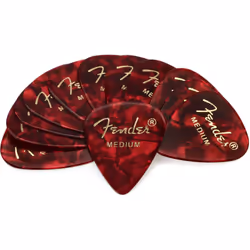 Fender Premium Celluloid Guitar Picks 351 Shape Red Moto Medium 12-Pack