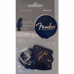 Fender Premium Celluloid Guitar Picks 351 Shape  Blue Moto  Heavy  12-Pack