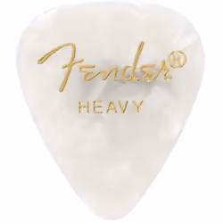 Fender Premium Celluloid Guitar Picks 351 Shape White Moto Heavy 12-Pack