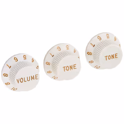 Fender Strat Knobs One Volume  Two Tone  White