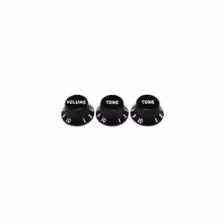Fender Strat Knobs  One Volume  Two Tone  Black