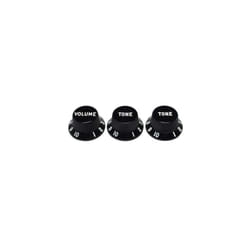 Fender Strat Knobs  One Volume  Two Tone  Black