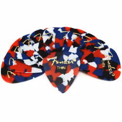 Fender Classic Celluloid Guitar Picks 351 Shape Guitar Accessories Confetti Thin 12-Pack