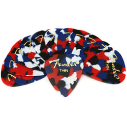 Fender Classic Celluloid Guitar Picks 351 Shape  Guitar Accessories  Confetti  Thin  12-Pack