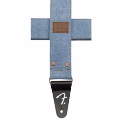 Fender x Wrangler Riveted Denim Strap  Guitar Accessories  Light Indigo  Medium