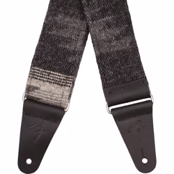 Fender Zion Guitar Strap  2in  Adjustable Strap  Crafted From Thick  Double-sided Polyester Cotton Weave  Leather Ends  Gray Aztec