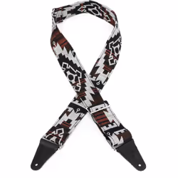 Fender Zion Guitar Strap  2in  Adjustable Strap  Crafted From Thick  Double-sided Polyester Cotton Weave  Leather Ends  Black ...