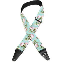 Fender Floral Strap  Guitar Accessories  2in  Seafoam Green