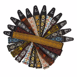 Pasadena Woven Guitar Strap - RED SNOWFLAKE
