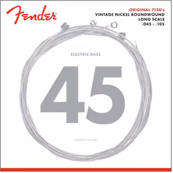 Fender 7150M Pure Nickel Roundwound Long Scale Electric Bass Guitar Strings - Medium