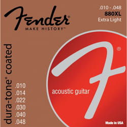 Fender Dura-Tone Coated 80/20 Bronze Acoustic Guitar Strings  880XL .010-.048