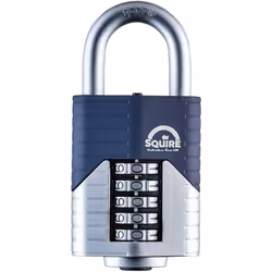 Squire Heavy Duty Padlock (Vulcan Combi 60) - Toughest Open Shackle - 5 Wheel Vulcan Padlock - Steel Cast Alloy for Corrosion ...