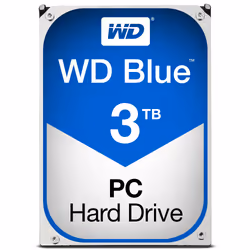 Western Digital Blue, 3 TB, 5400 RPM, 64 MB, 3.5", Serial ATA III