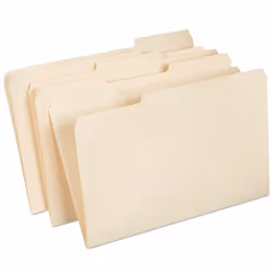 Staples Manila File Folders  Legal  3 Tab  Assorted Position  100/Box