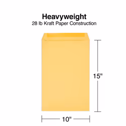 Staples 534768 Gummed Catalog Envelopes 10-Inch L X 15-Inch H Brown 100/Box (Spl534768)