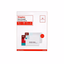 Staples 610381 Inkjet Business Cards 2-Inch x 3 1/2-Inch Matte White 250/Cards