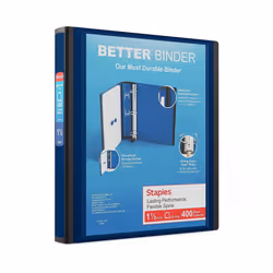 Staples Better 1.5-Inch 3-Ring View Binder Blue 13400
