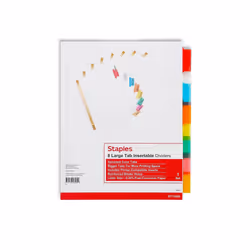 Staples 462754 Big Tab Insertable Paper Dividers 8-Tab Multicolor (13492/11123)