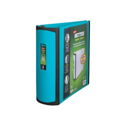 STAPLES 3 Inch BetterView Binder with D-Rings Teal