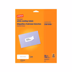 White Mailing Labels for Laser & Inkjet Printers 1"""" x 2-5/8"""" 750/Box