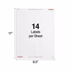 Staples 479878 Laser/Inkjet Address Labels 1 1/3-Inch x 4-Inch White 14 Labels/Sheet
