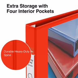 Staples 82694 Heavy Duty 1-Inch 3-Ring View Binder Red (24669)
