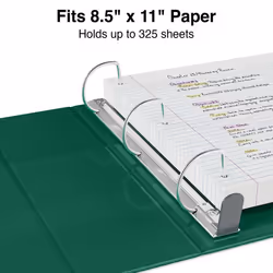 Staples 82681 Heavy-Duty 1.5-Inch 3-Ring Letter Binder Green (24682-US)