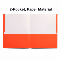 Staples 578539 School Grade 2 Pocket Folder Orange 25/Box