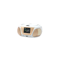 DAB DAB+ CD playe, FM Radio, Wireles Bluetooth, Stereo Speaker System, Clock, USB player (AZATOM Zenith Z4 White)