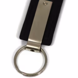 Au-Tomotive Gold  INC. Dodge RAM Logo Black Leather Key Chain