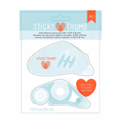 American Crafts 2 Piece Sticky Thumb Tape Runner & Refill  17.5 yd