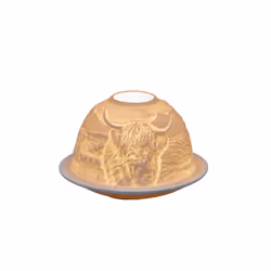 Small Lithophane Dome Tealight Candle Holder - Highland Cow