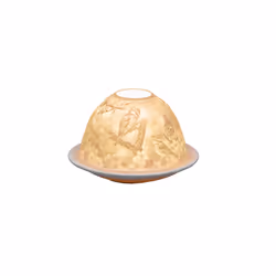 Small Lithophane Dome Tealight Candle Holder - Blue Tits And Blossoms