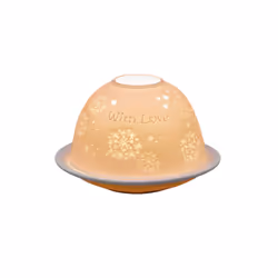Small Lithophane Dome Tealight Candle Holder - With Love