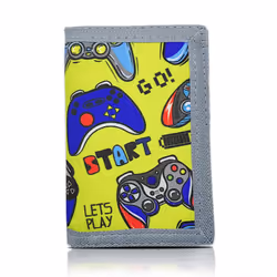 AI-DEE RFID Trifold Canvas Outdoor Sports Wallet for Kids - Front Pocket Wallet with Magic Sticker (Triangle O)