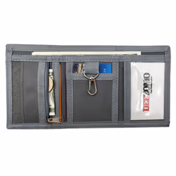 AI-DEE RFID Trifold Canvas Outdoor Sports Wallet for Kids - Front Pocket Wallet with Magic Sticker (Triangle O)