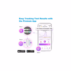 50 x Ovulation Test Strips, Fertility Tests Ovulation Predictor Kit, Powered by Premom Ovulation Predictor iOS and Android App, 50 LH Strips