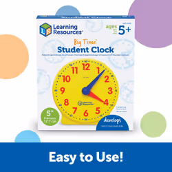 Learning Resources Big Time Student Clock  Teaching & Demonstration Clock  Develops Time and Early Math Skills  Ages 5+  Clock for Learning