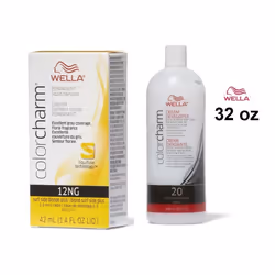 32oz) Wella Color Charm Haircolor 12NG Surf Side Blonde Plus - 12NG + Developer (Vol. 20