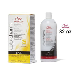 32oz) Wella Color Charm Haircolor 12NG Surf Side Blonde Plus - 12NG + Developer (Vol. 20