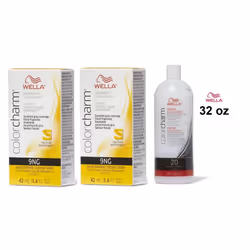 32oz) Wella Color Charm Haircolor 9NG Sand Blonde - 9NG + 9NG+Developer (Vol. 20