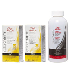 3.6oz) Wella Color Charm Haircolor 9NG Sand Blonde - 9NG + 9NG+Developer (Vol. 20