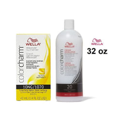 32oz ) Wella Color Charm Haircolor 10NG Honey Beige Blonde - 10NG + Developer (Vol. 20