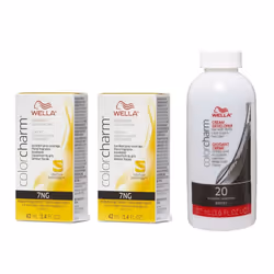 3.6oz) Wella Color Charm Haircolor 7NG Medium Beige Blonde - 7NG + 7NG+Developer (Vol. 20