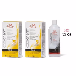 32oz) Wella Color Charm Haircolor 7NG Medium Beige Blonde - 7NG + 7NG+Developer (Vol. 20
