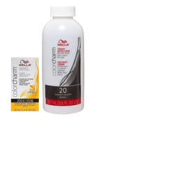 3.6oz) Wella Color Charm Haircolor 10GV Honey Blonde - 10GV + Developer (Vol. 20