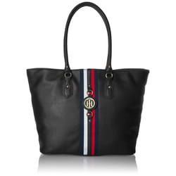 Tommy Hilfiger Women's Jaden Travel Tote Bag  Black Polyvinyl Chloride
