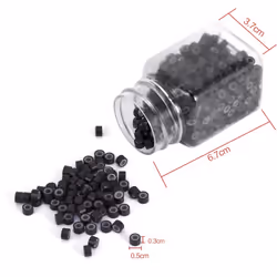 Bead Hair Extension Tools  Silicone Micro Link Rings  1 Bottle/Set 500Pcs 5mm Lined Beads 5 Colors Optional Silicone Lined Links Beads Linkies for Hai